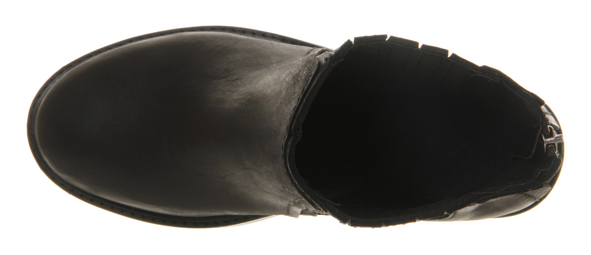 OFFICE Bolshy Back Zip Black Leather - Women's Ankle Boots