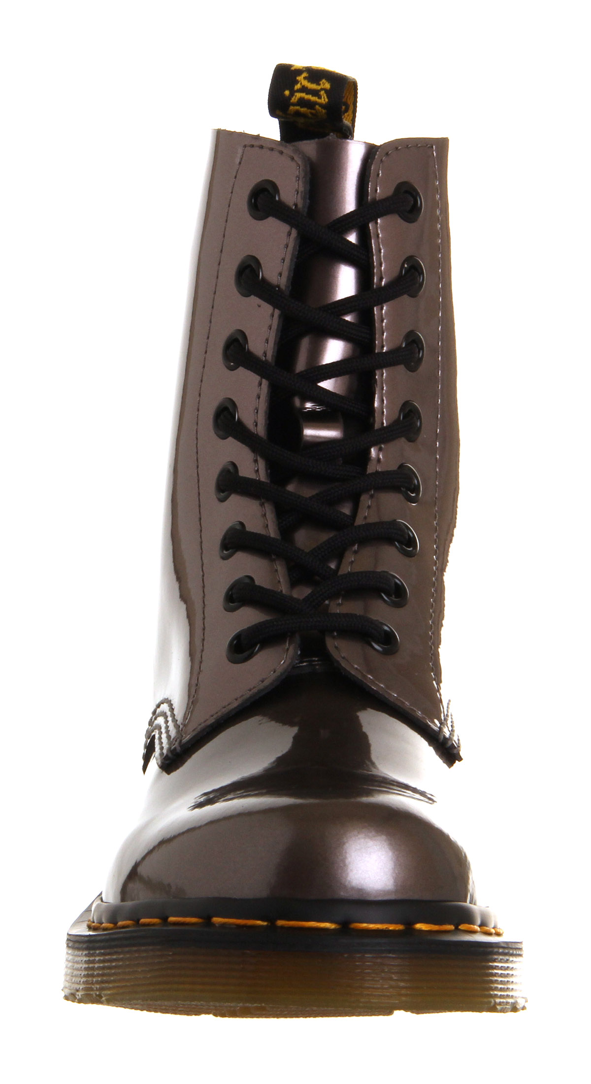Dr. Martens8 Eyelet Lace Up bootsPewter Spectra Patent