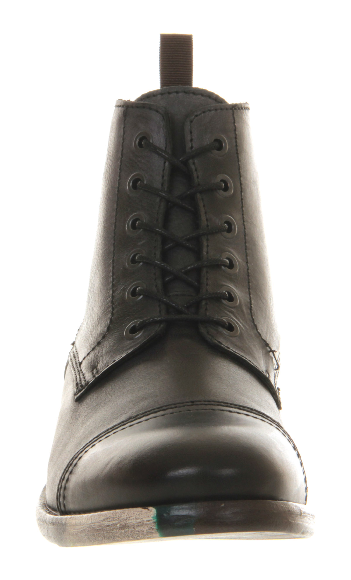 Ask the MissusCarson Toe Cap Lace bootsBlack Leather Camo Sole