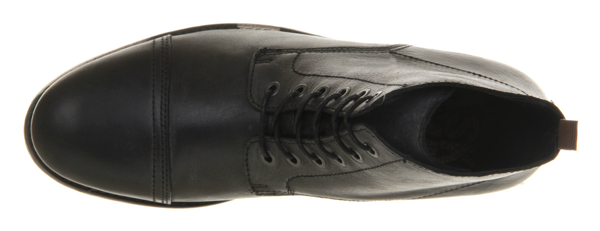 Ask the MissusCarson Toe Cap Lace bootsBlack Leather Camo Sole