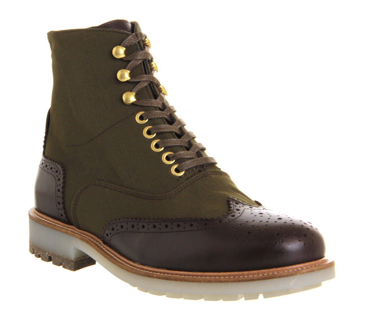 Ask the MissusDamian Brogue BootBrown Leather Green Nylon