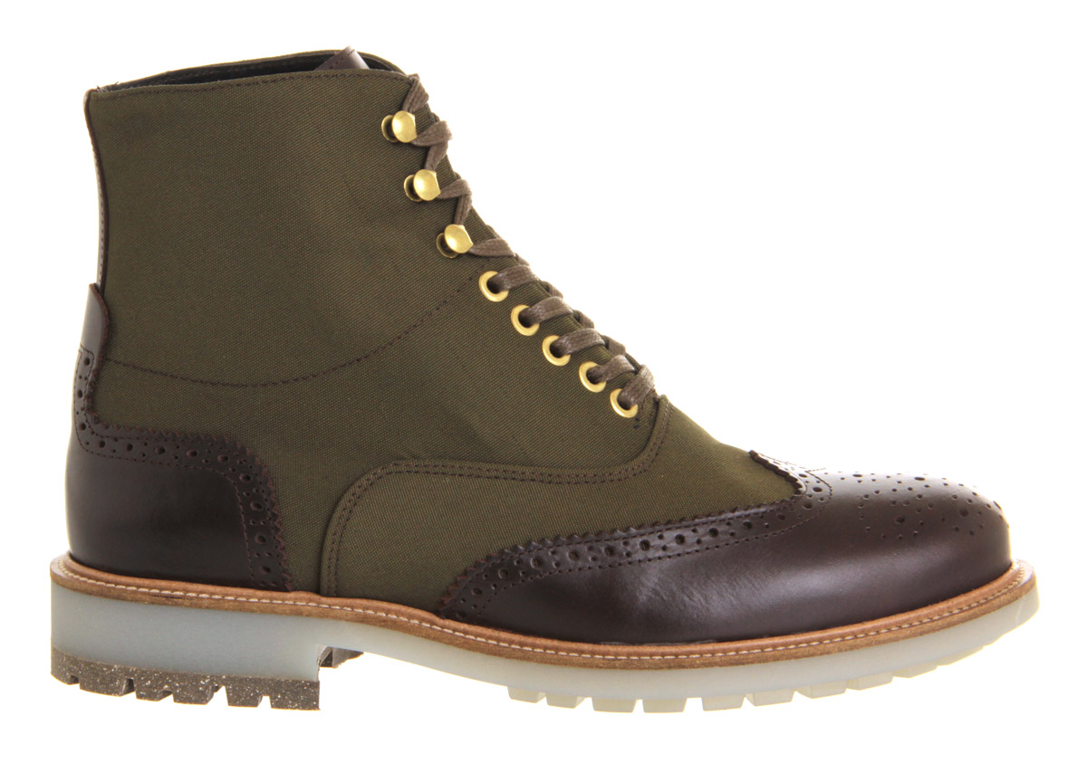 Ask the MissusDamian Brogue BootBrown Leather Green Nylon