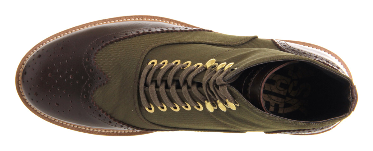 Ask the MissusDamian Brogue BootBrown Leather Green Nylon