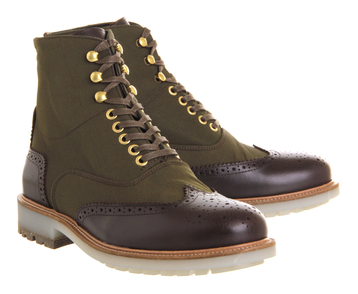 Ask the MissusDamian Brogue BootBrown Leather Green Nylon
