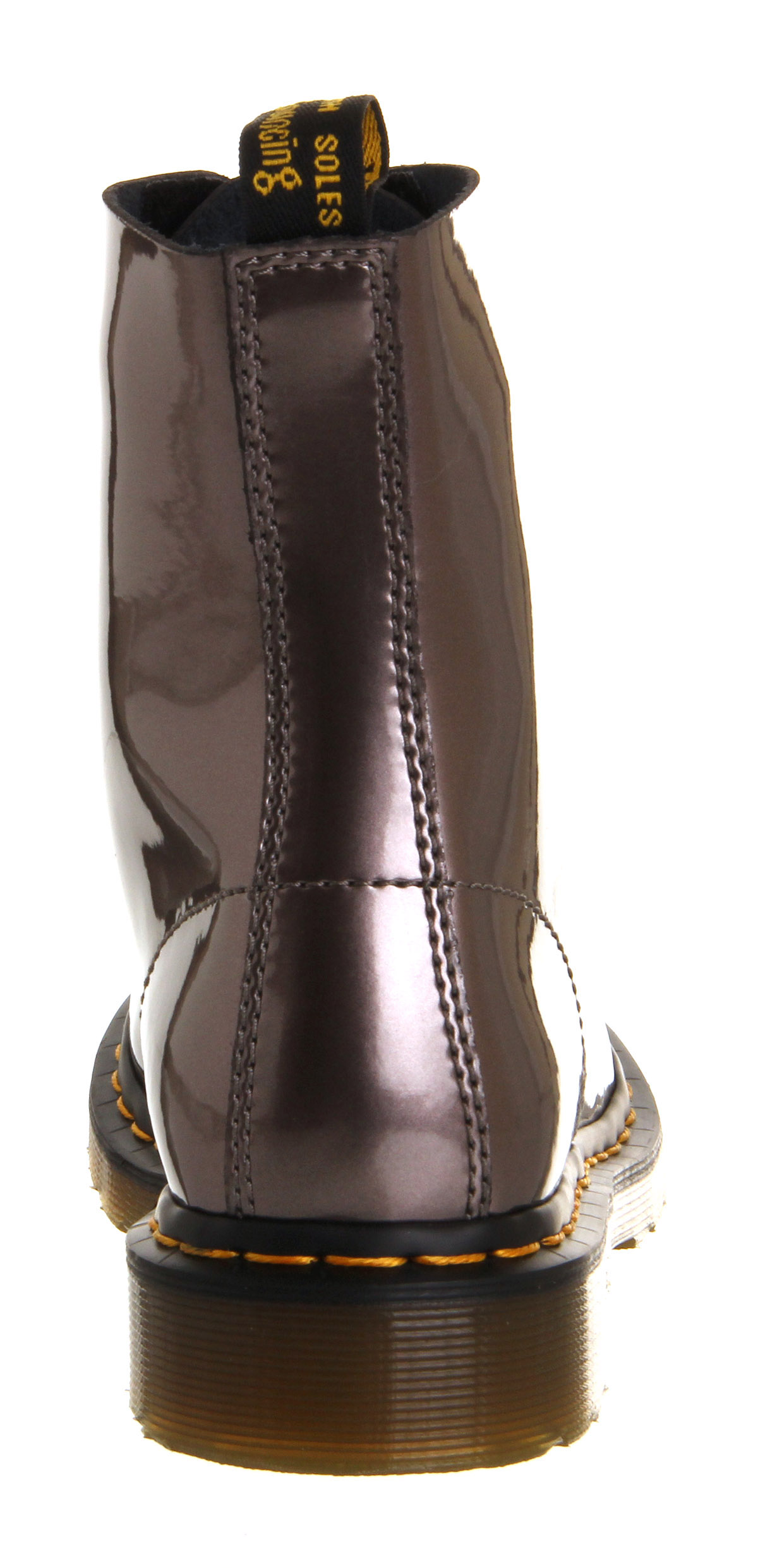 Dr. Martens8 Eyelet Lace Up bootsPewter Spectra Patent