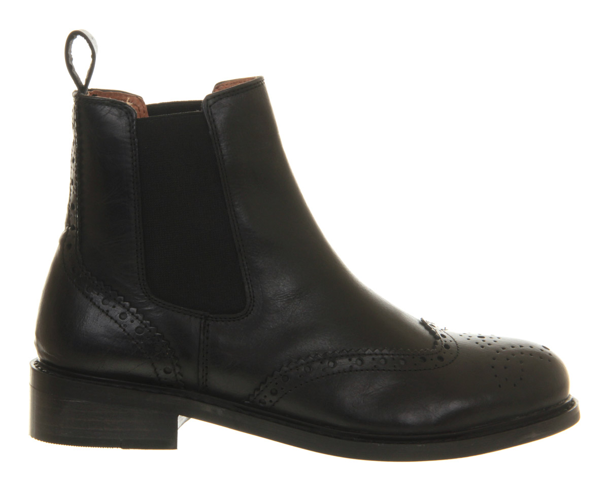 OFFICEBaron Brogue ChelseaBlack Leather