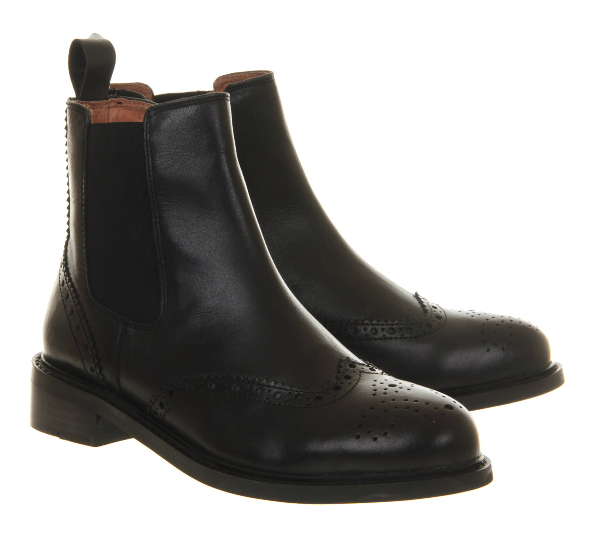 OFFICEBaron Brogue ChelseaBlack Leather