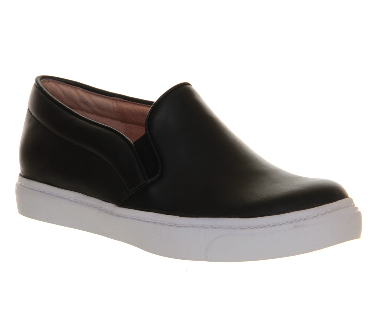 black leather white sole