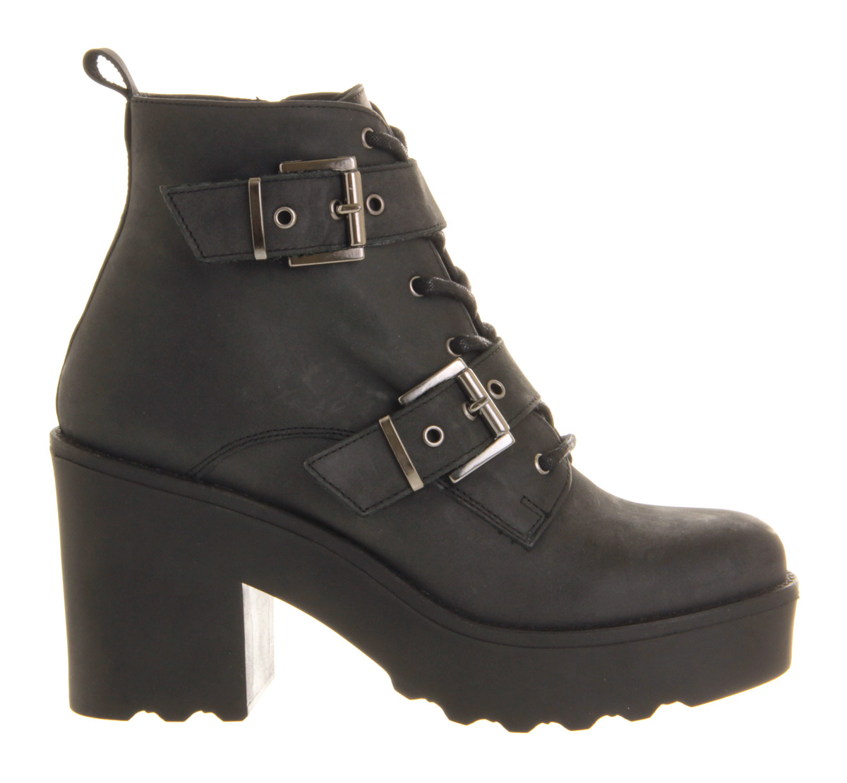 OFFICEMajor Lace UpBlack Washed Leather