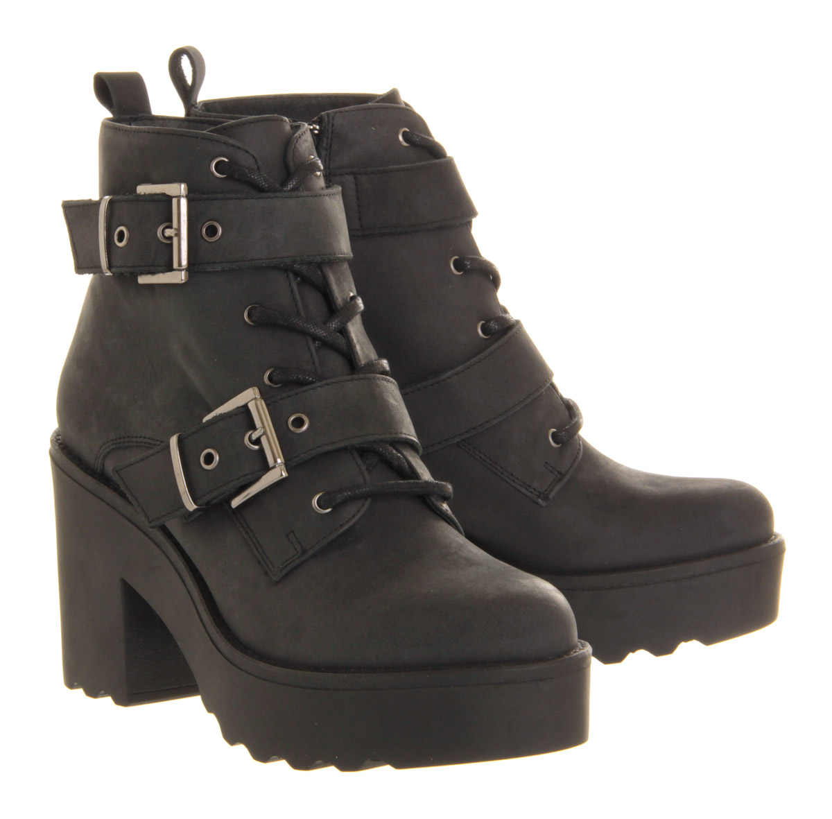 OFFICEMajor Lace UpBlack Washed Leather