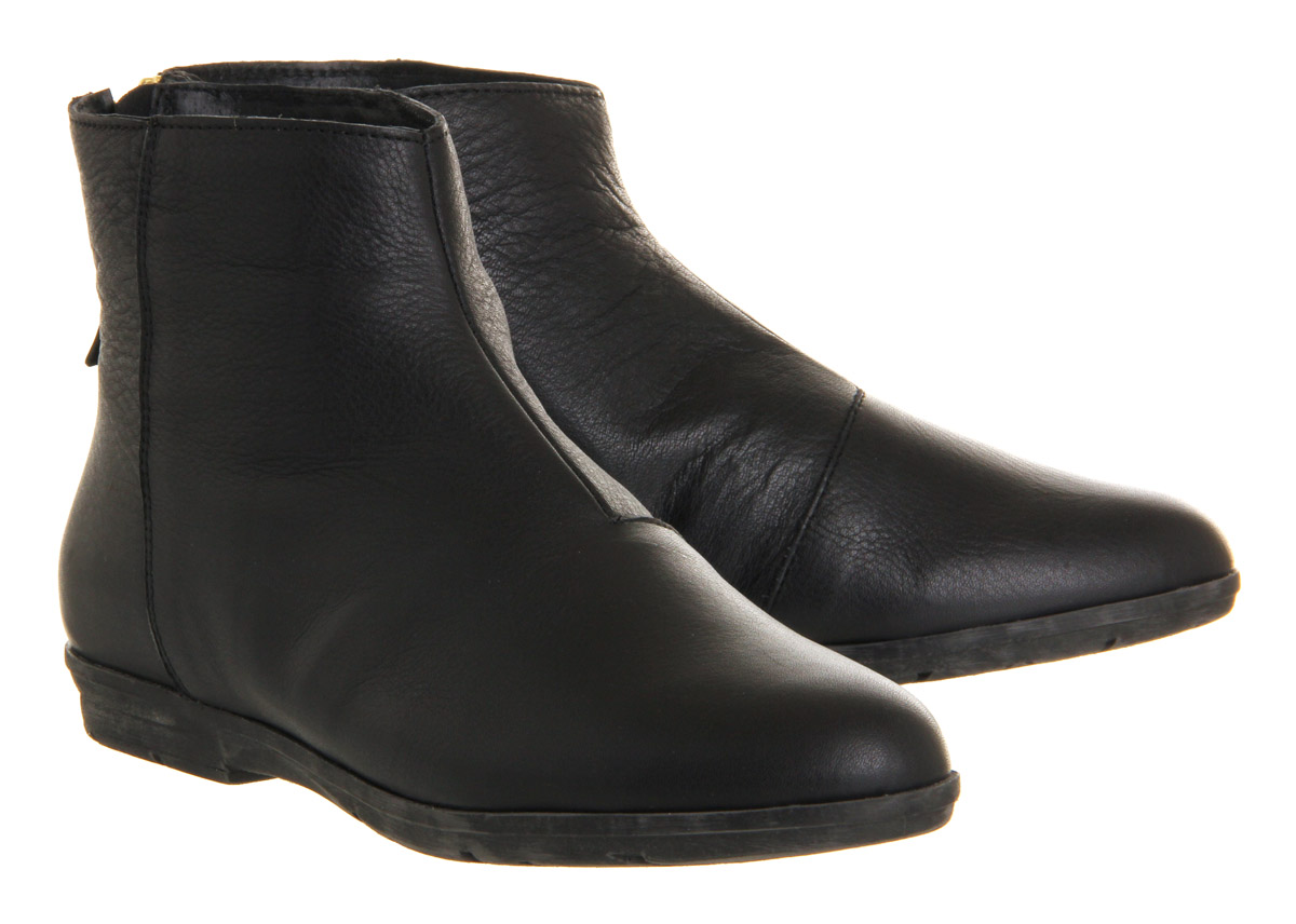 OFFICE Marley Black Leather - Women's Ankle Boots