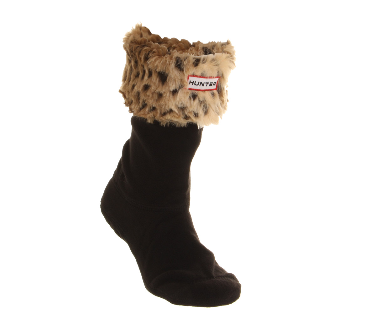 Hunter Short Welly Sock Black Leopard 