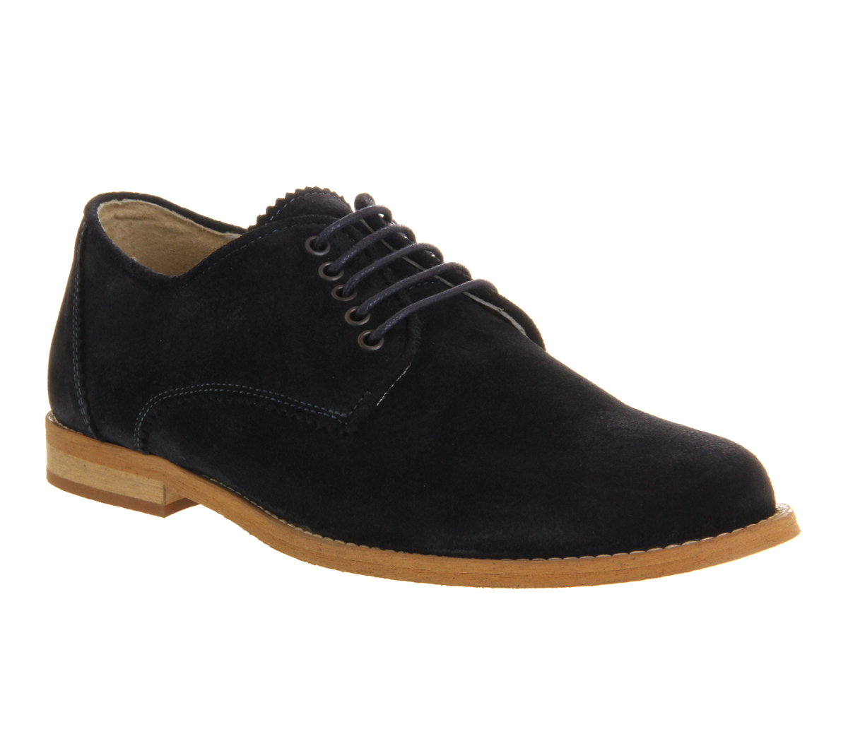 Ask the MissusHawk Plain Toe Lace Up BroguesNavy Suede