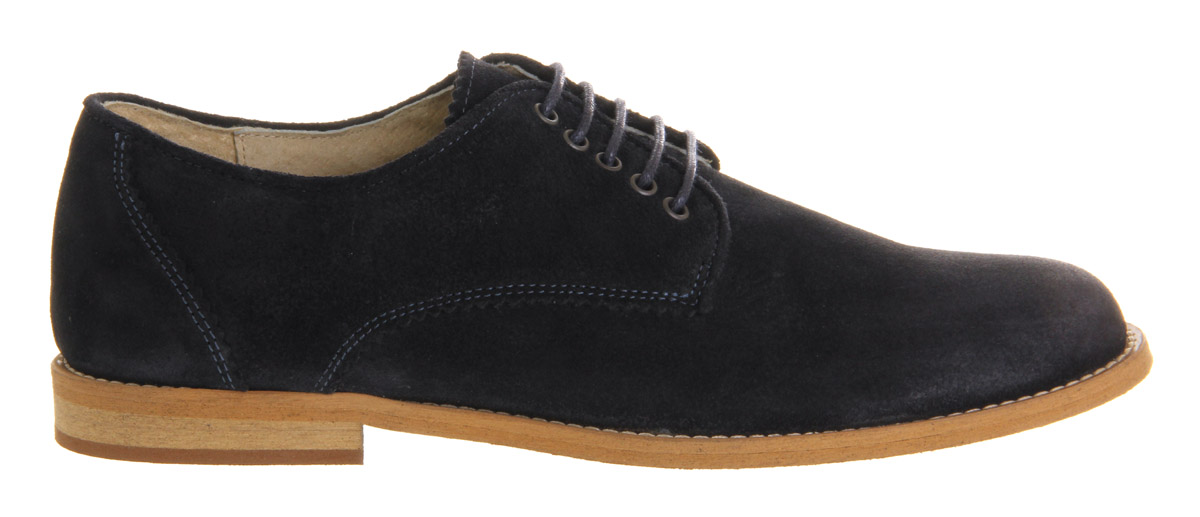 Ask the MissusHawk Plain Toe Lace Up BroguesNavy Suede