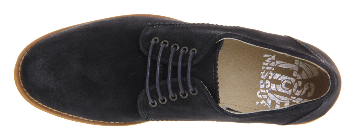 Ask the MissusHawk Plain Toe Lace Up BroguesNavy Suede