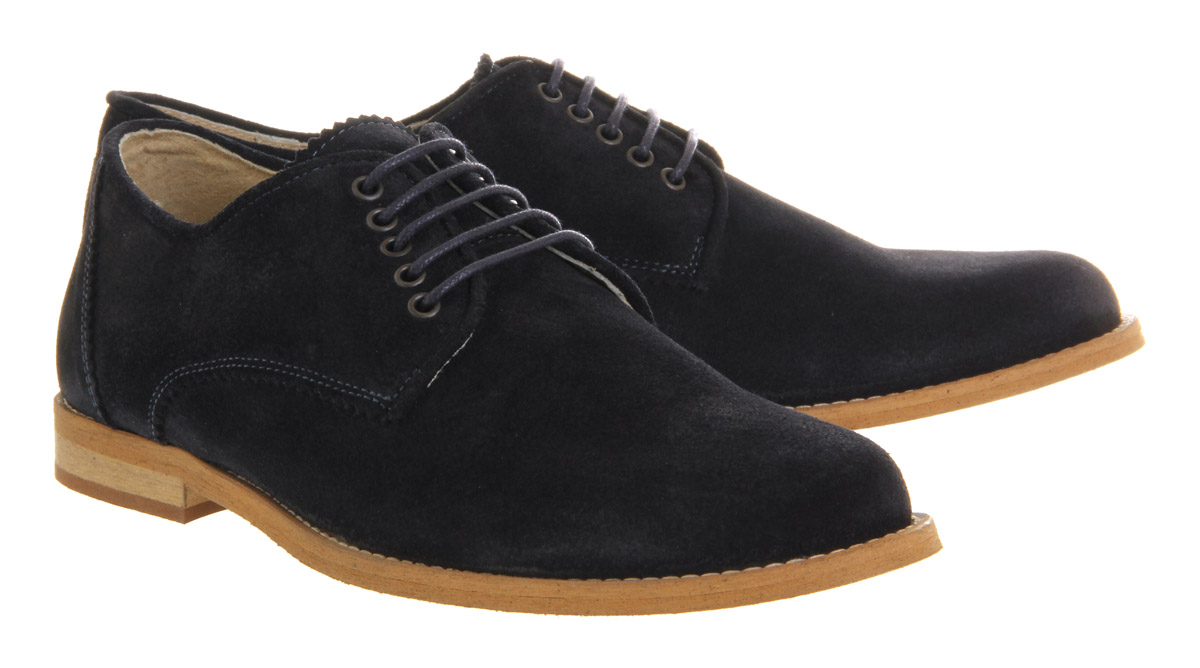 Ask the MissusHawk Plain Toe Lace Up BroguesNavy Suede
