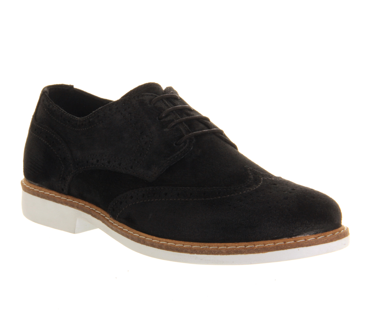 black brogues with white sole