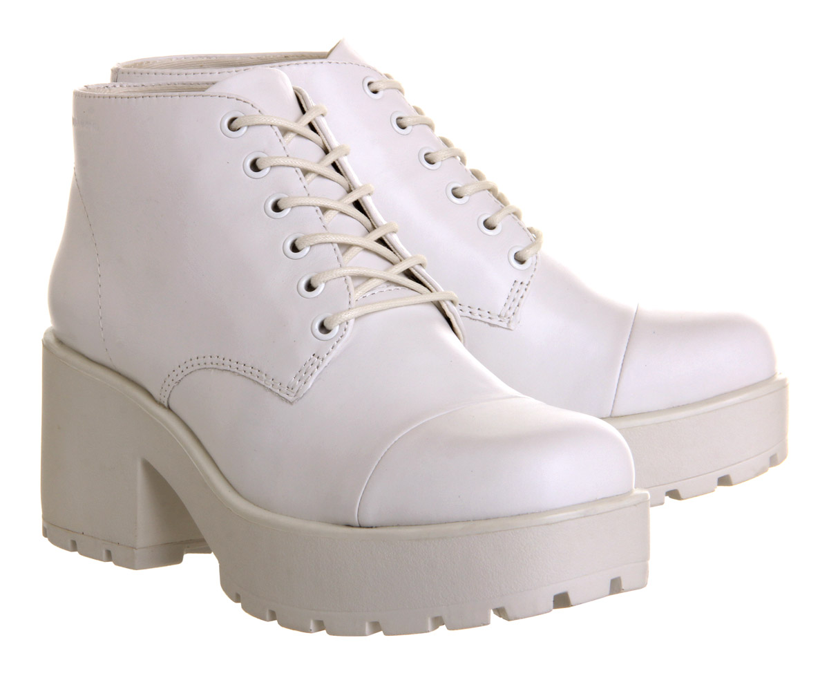 Vagabond Dioon Lace Up boots White Leather - Ankle Boots