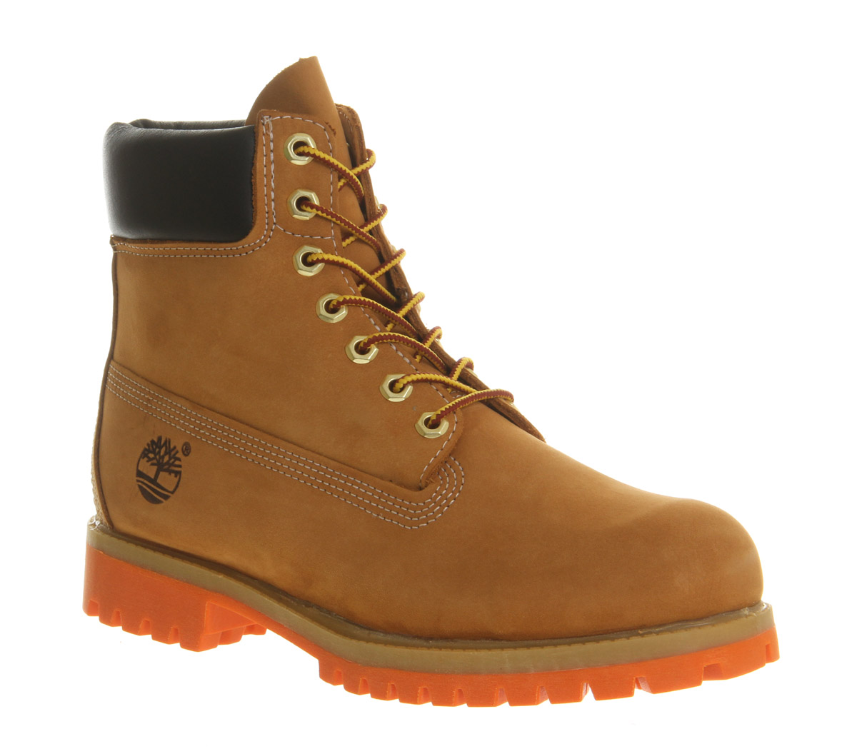 orange leather timberland boots