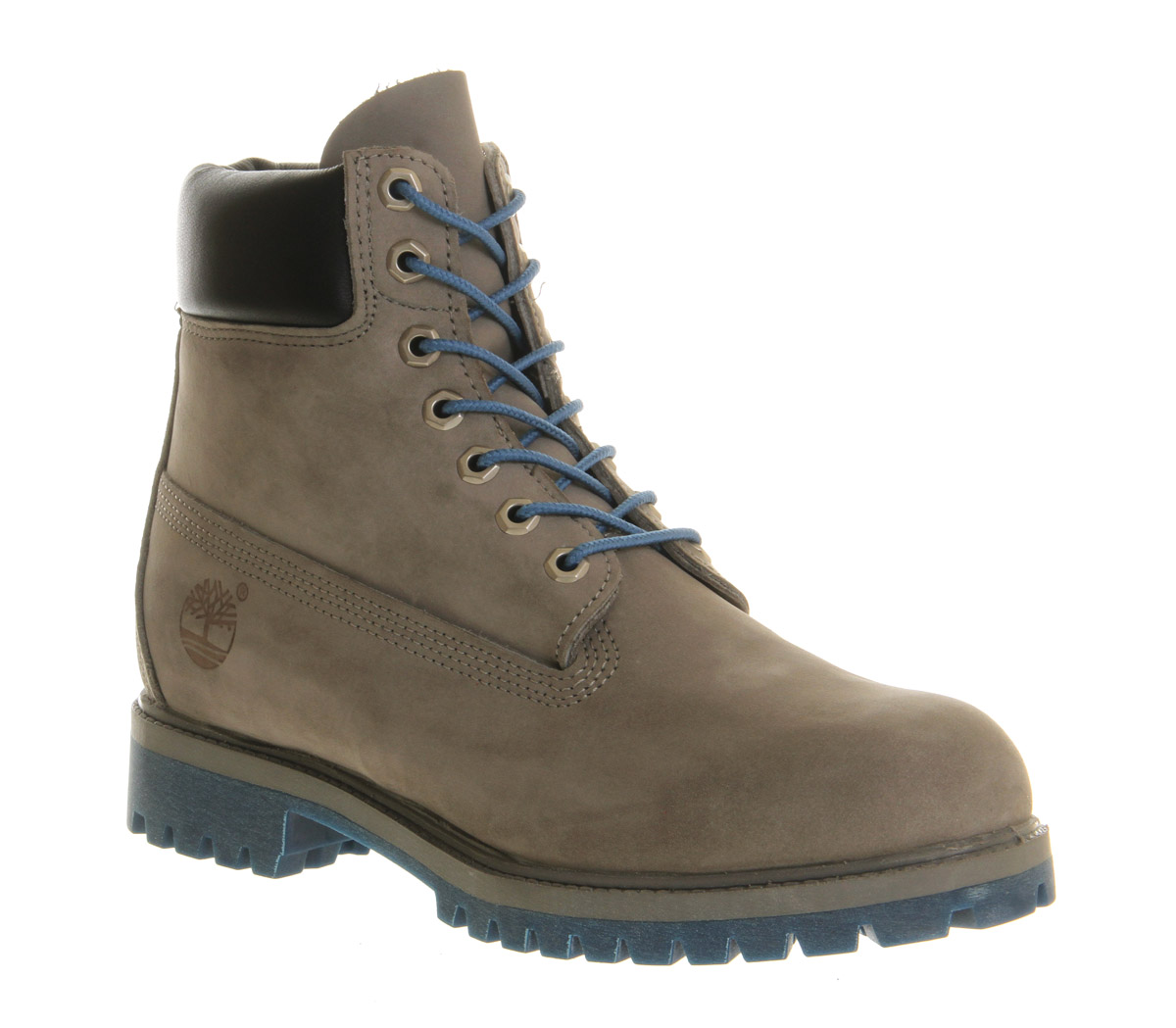 Timberland Exclusive 6 Inch Boot Grey Nubuck Blue Sole - Men’s Boots