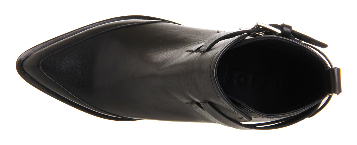 OFFICEMarvel Double Buckle bootsBlack Leather