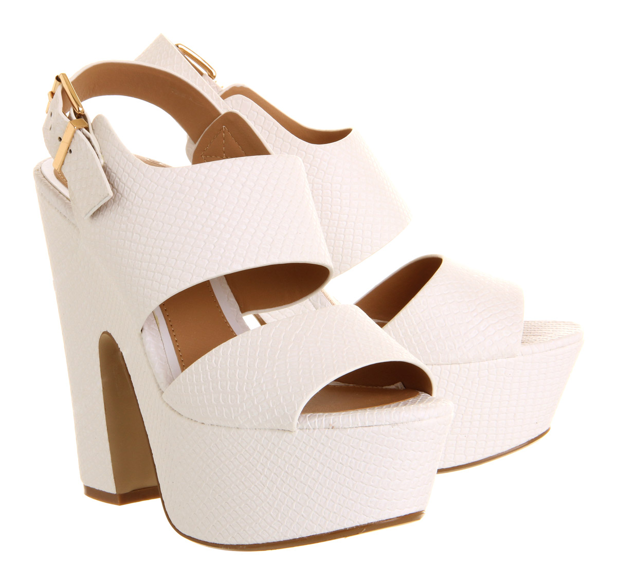 OFFICEJammy Demi Wedge SandalWhite Snake