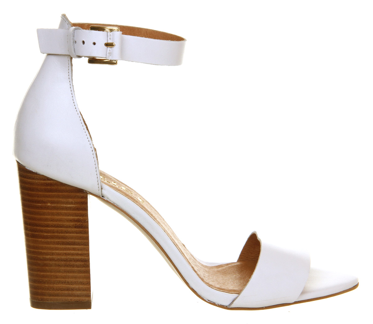 OFFICESasha Block Heel SandalssWhite Leather