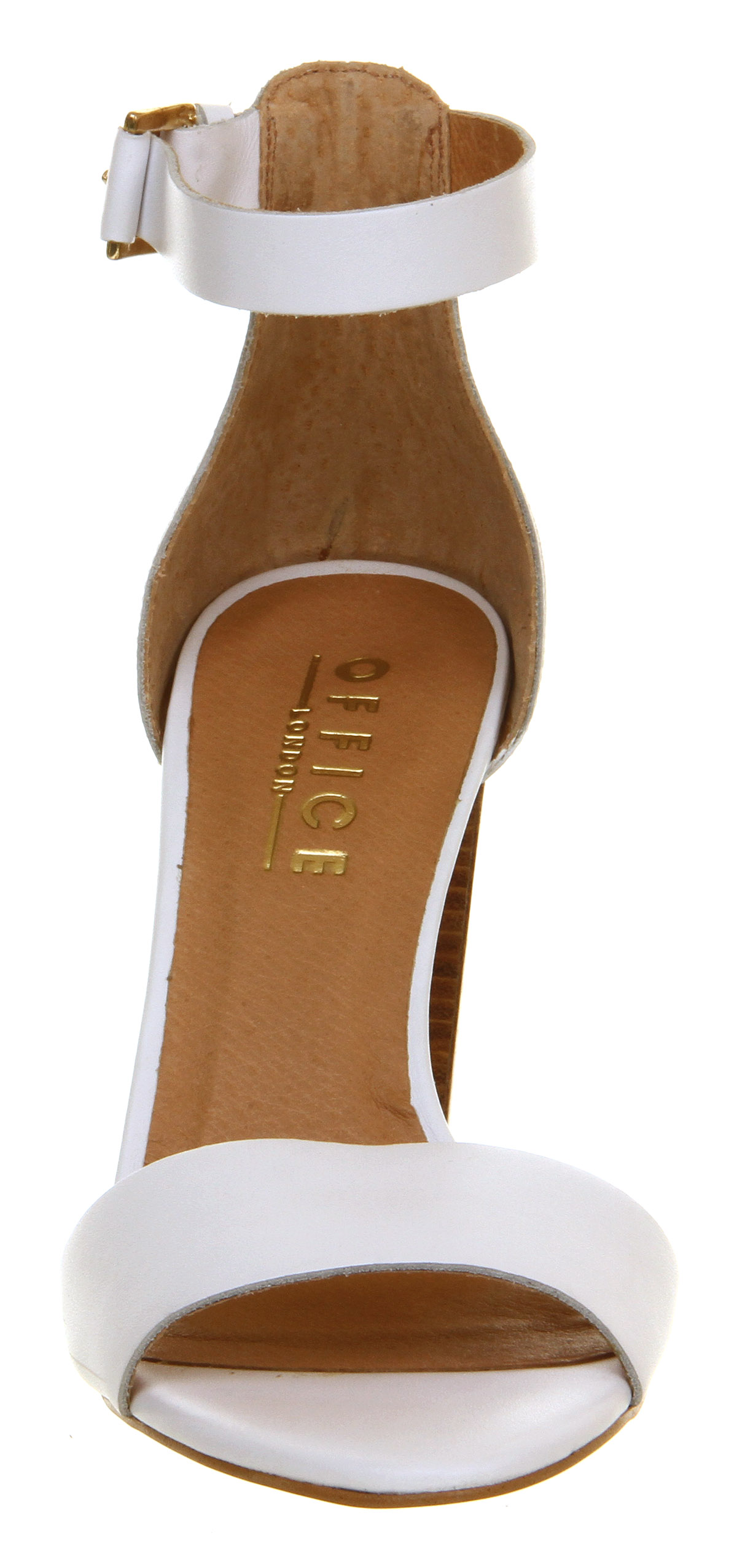 OFFICESasha Block Heel SandalssWhite Leather