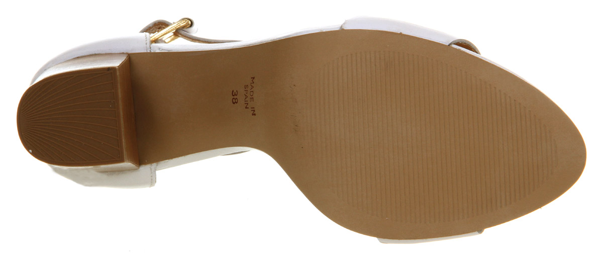OFFICESasha Block Heel SandalssWhite Leather