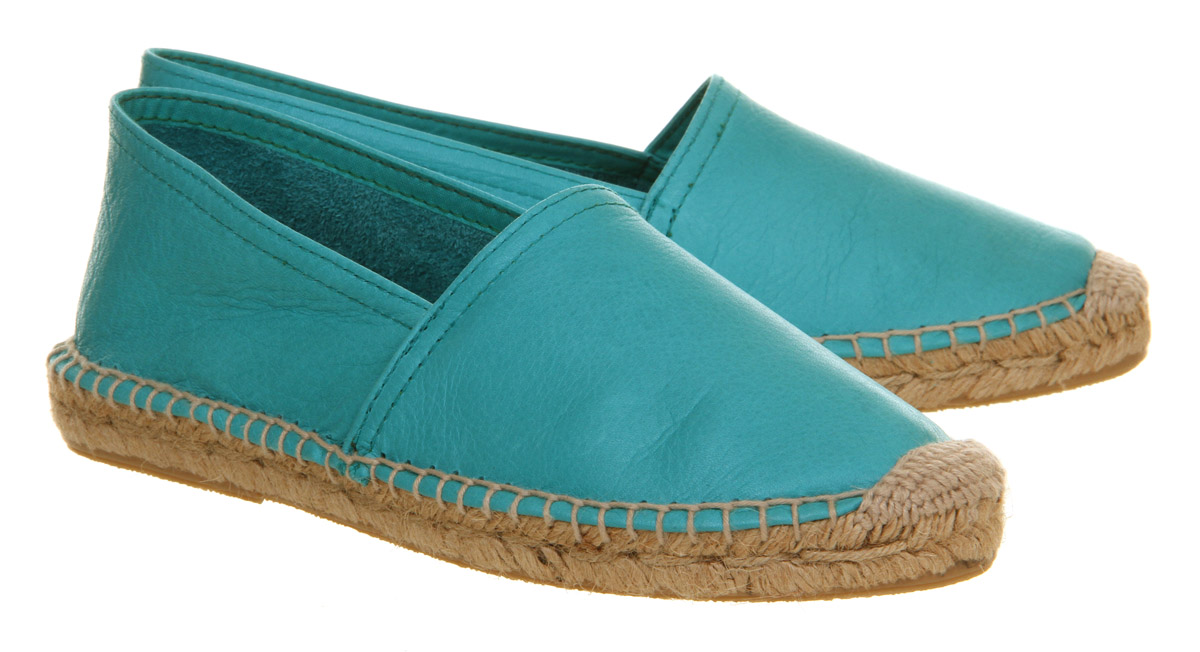 OFFICE Kapture Espadrille Turquoise Leather - Flat Shoes for Women