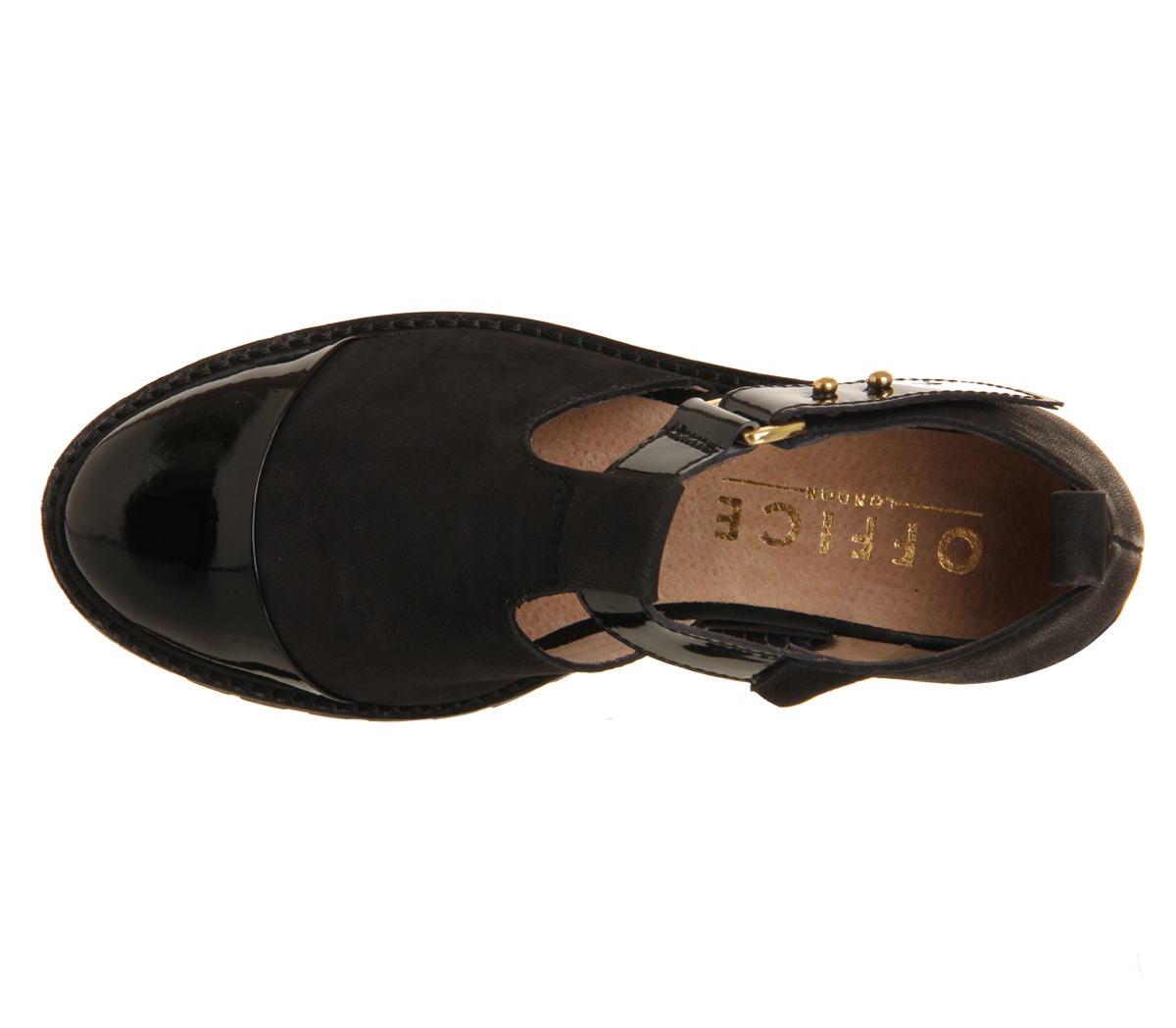 OFFICEKimble Cut Out CleatBlack Leather