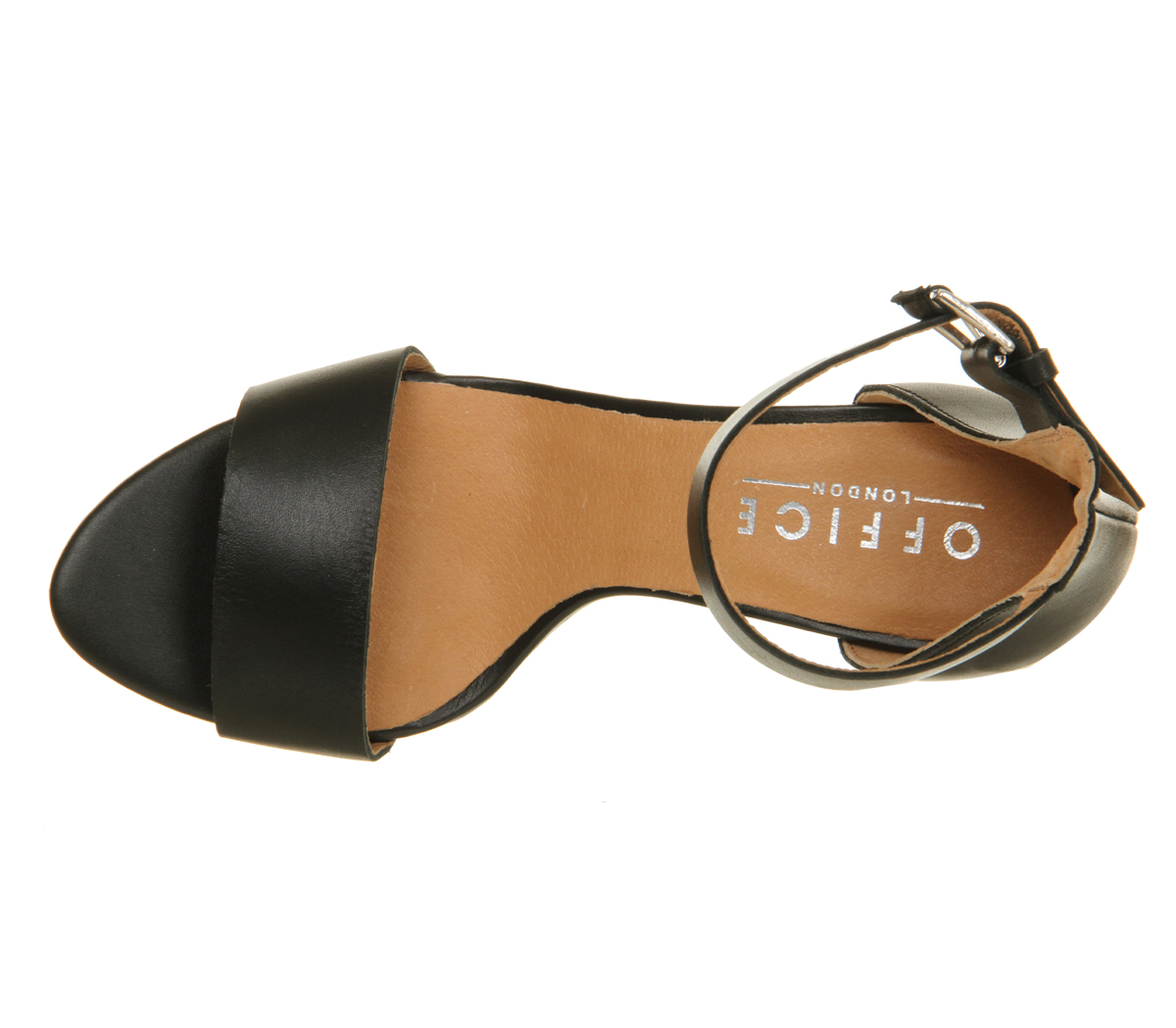 OFFICESasha Block Heel SandalBlack Leather