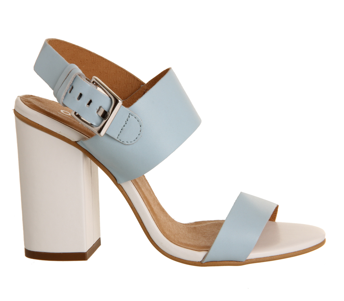 OFFICEGarland Strappy Block HeelPale Blue Leather