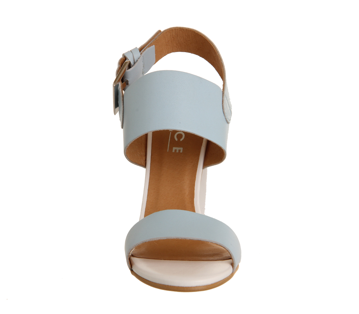OFFICEGarland Strappy Block HeelPale Blue Leather
