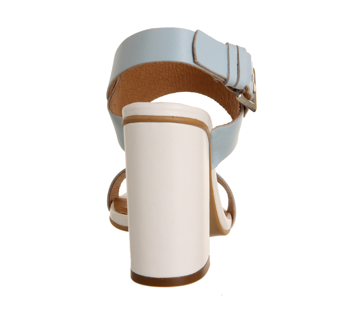 OFFICEGarland Strappy Block HeelPale Blue Leather
