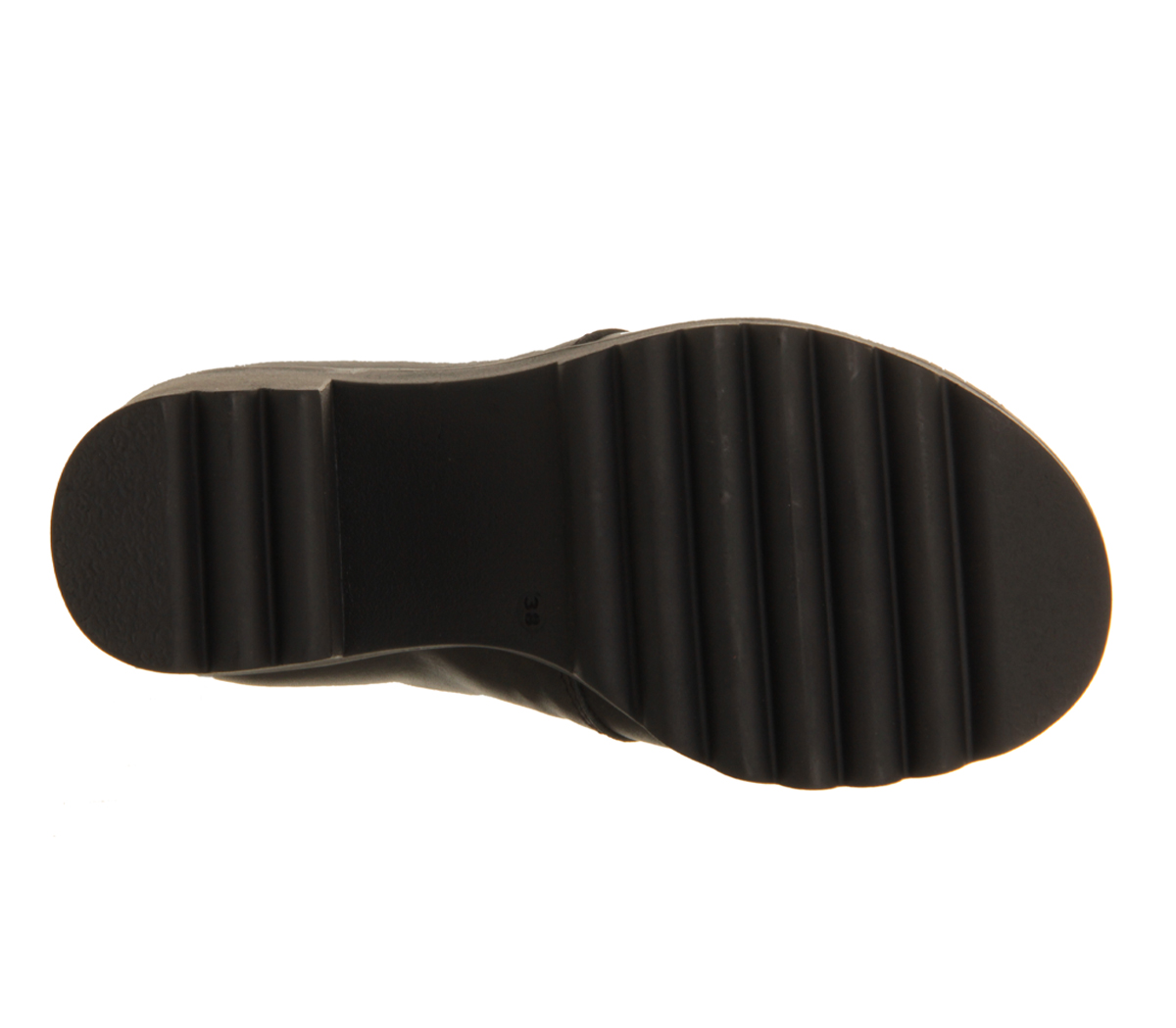 OFFICEClarissa Lace Up Cleated SoleBlack Leather Black Sole