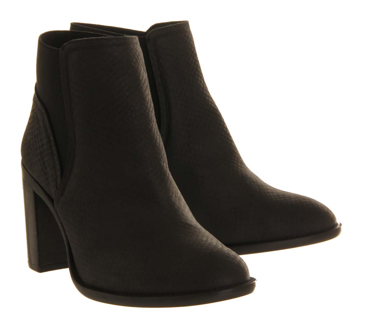 OFFICEMaya Chelsea bootsBlack Snake Nubuck