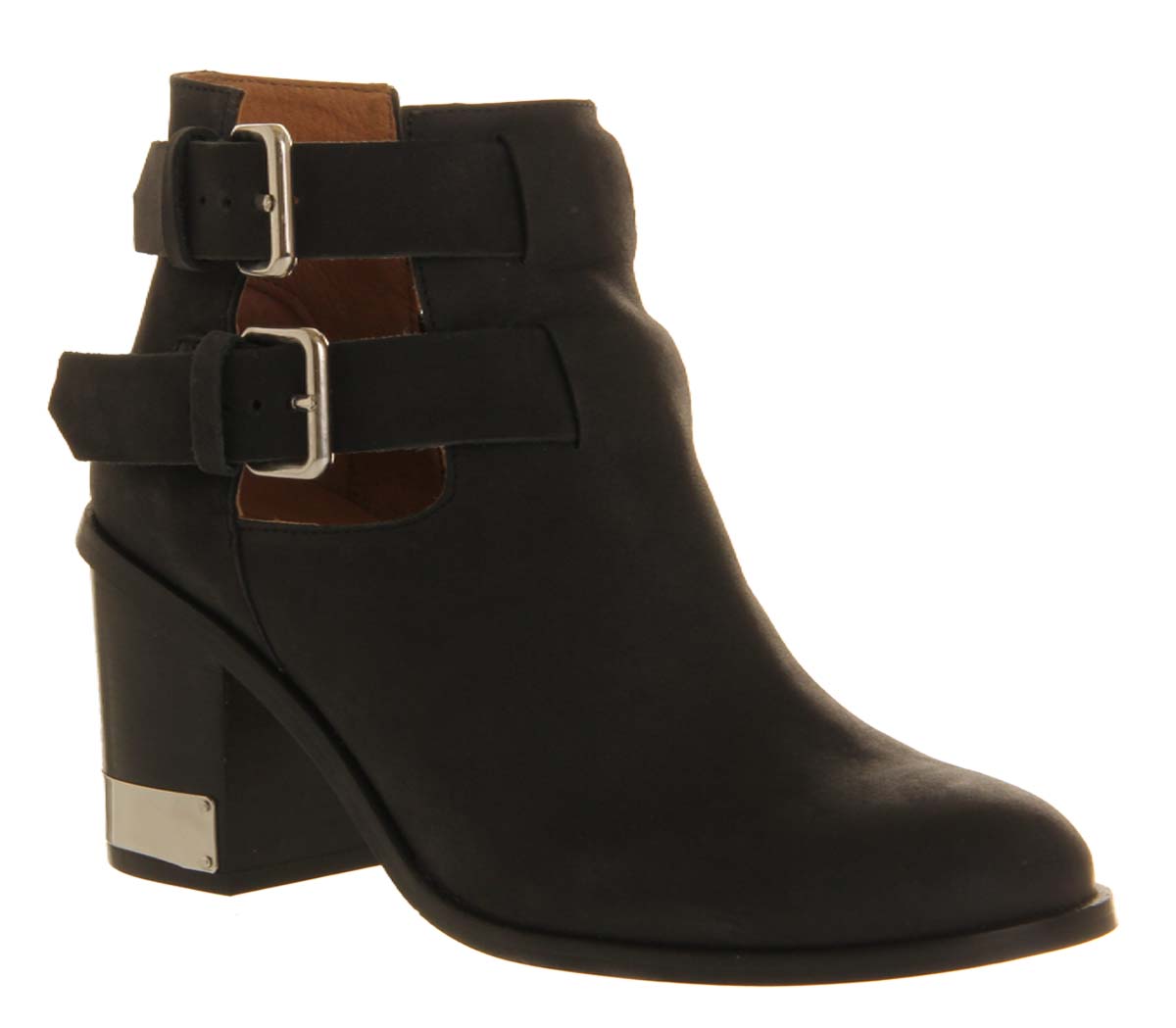 OFFICEUnderstanding 2 Cut Out Metal HeelBlack Nubuck