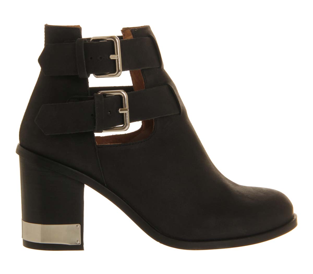OFFICEUnderstanding 2 Cut Out Metal HeelBlack Nubuck