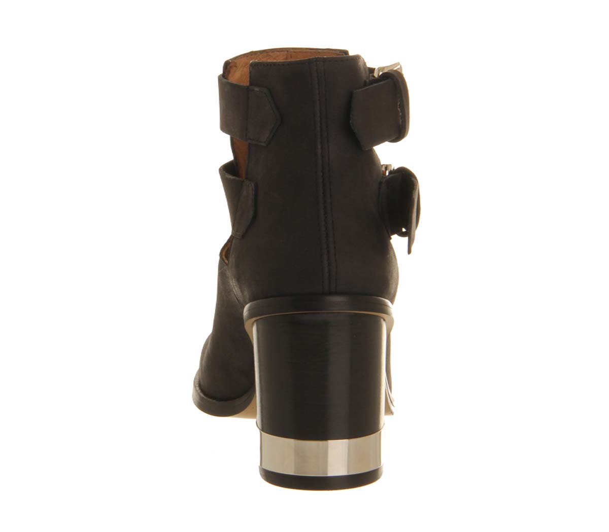 OFFICEUnderstanding 2 Cut Out Metal HeelBlack Nubuck