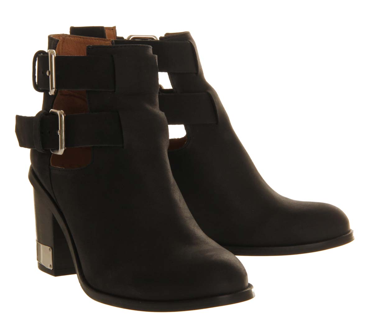 OFFICEUnderstanding 2 Cut Out Metal HeelBlack Nubuck
