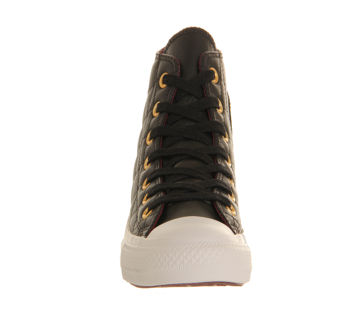 ConverseAll Star Hi LthrBlack Burgundy Quilted