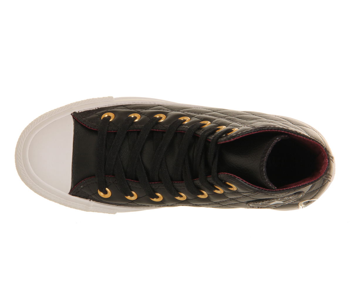ConverseAll Star Hi LthrBlack Burgundy Quilted