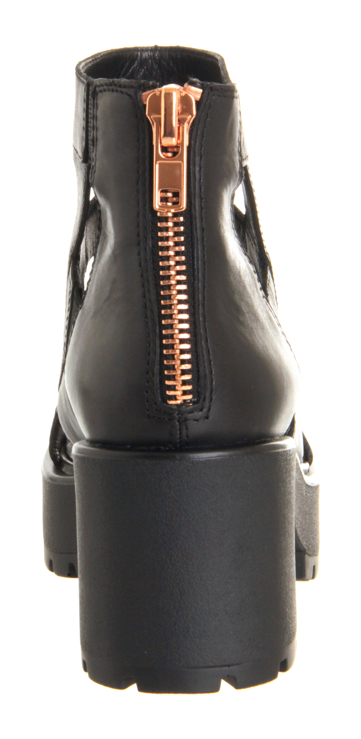 Vagabond ShoemakersDioon Back Zip SandalsBlack Leather Rose Gold Zip