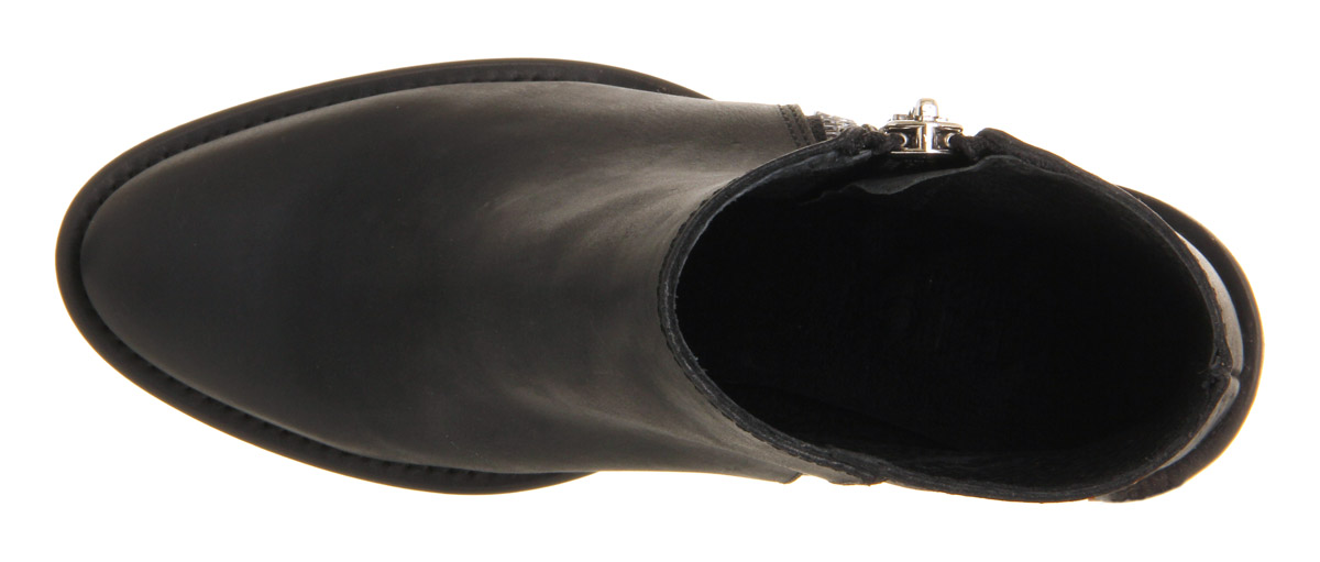 OFFICECleopatra Mid Heel Casual Side ZipBlack Leather