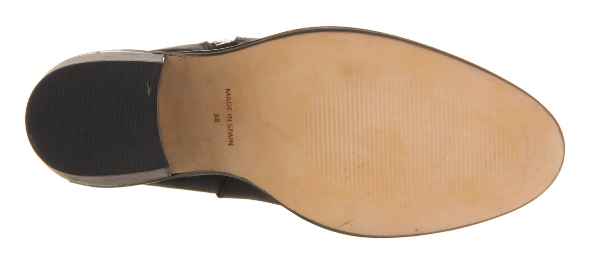 OFFICECleopatra Mid Heel Casual Side ZipBlack Leather