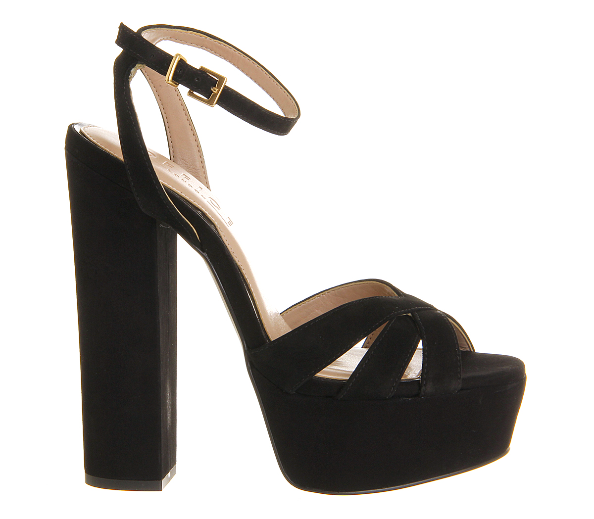 OFFICESiren Platform SandalBlack Nubuck