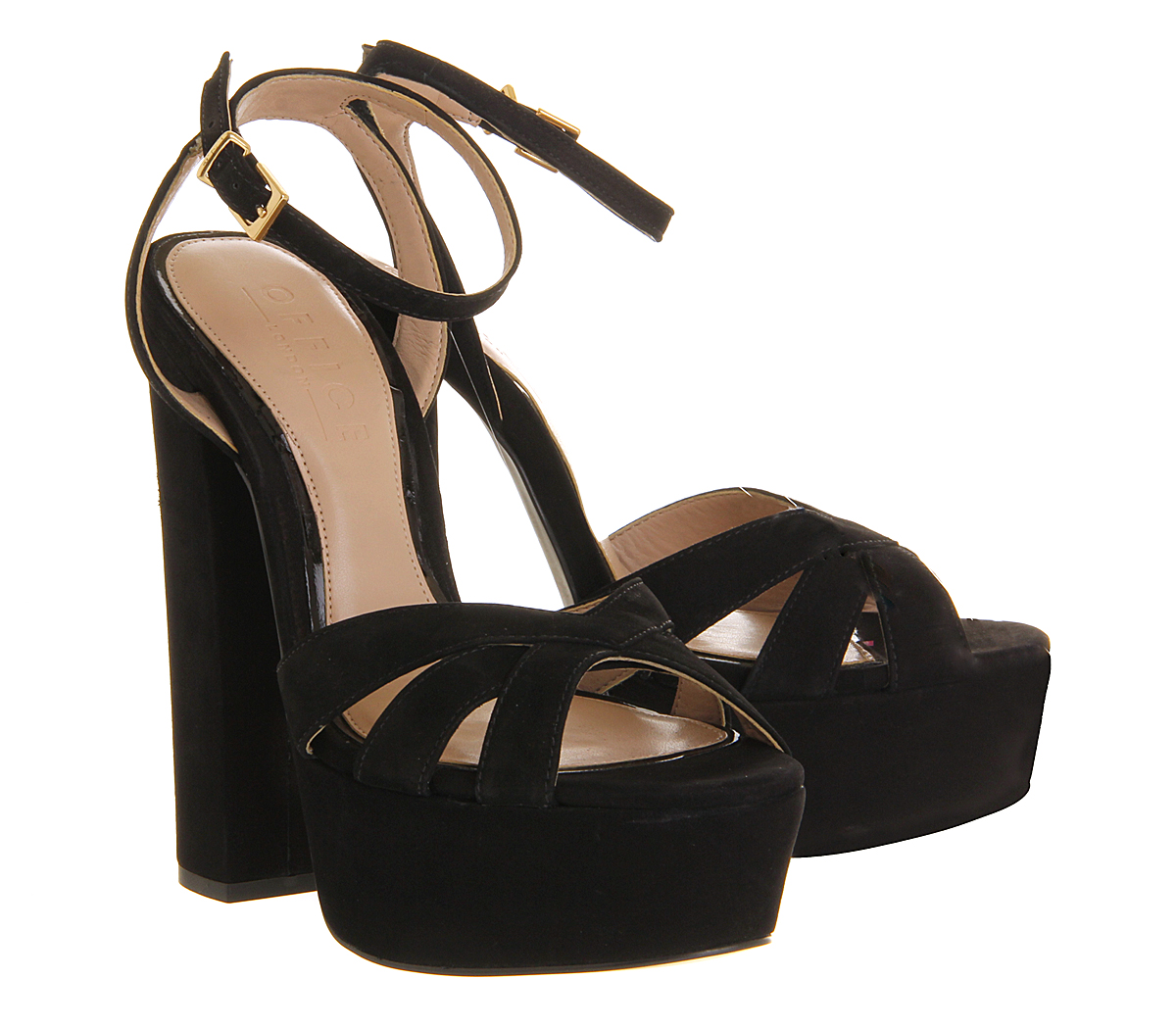 OFFICESiren Platform SandalBlack Nubuck
