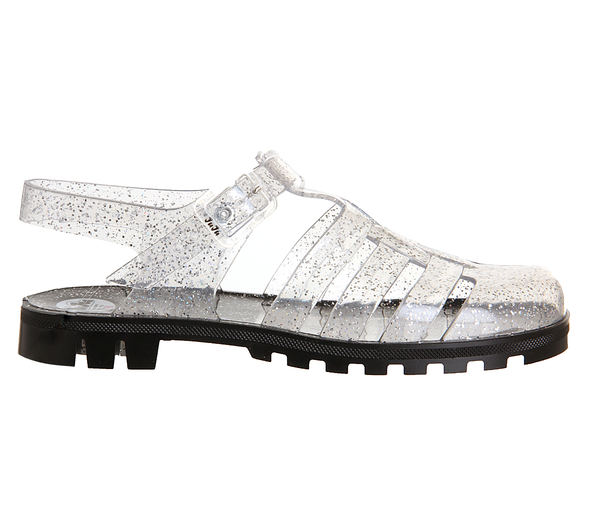 JuJu Maxi Low Juju Jelly Multiglitter Black - Women's Sandals
