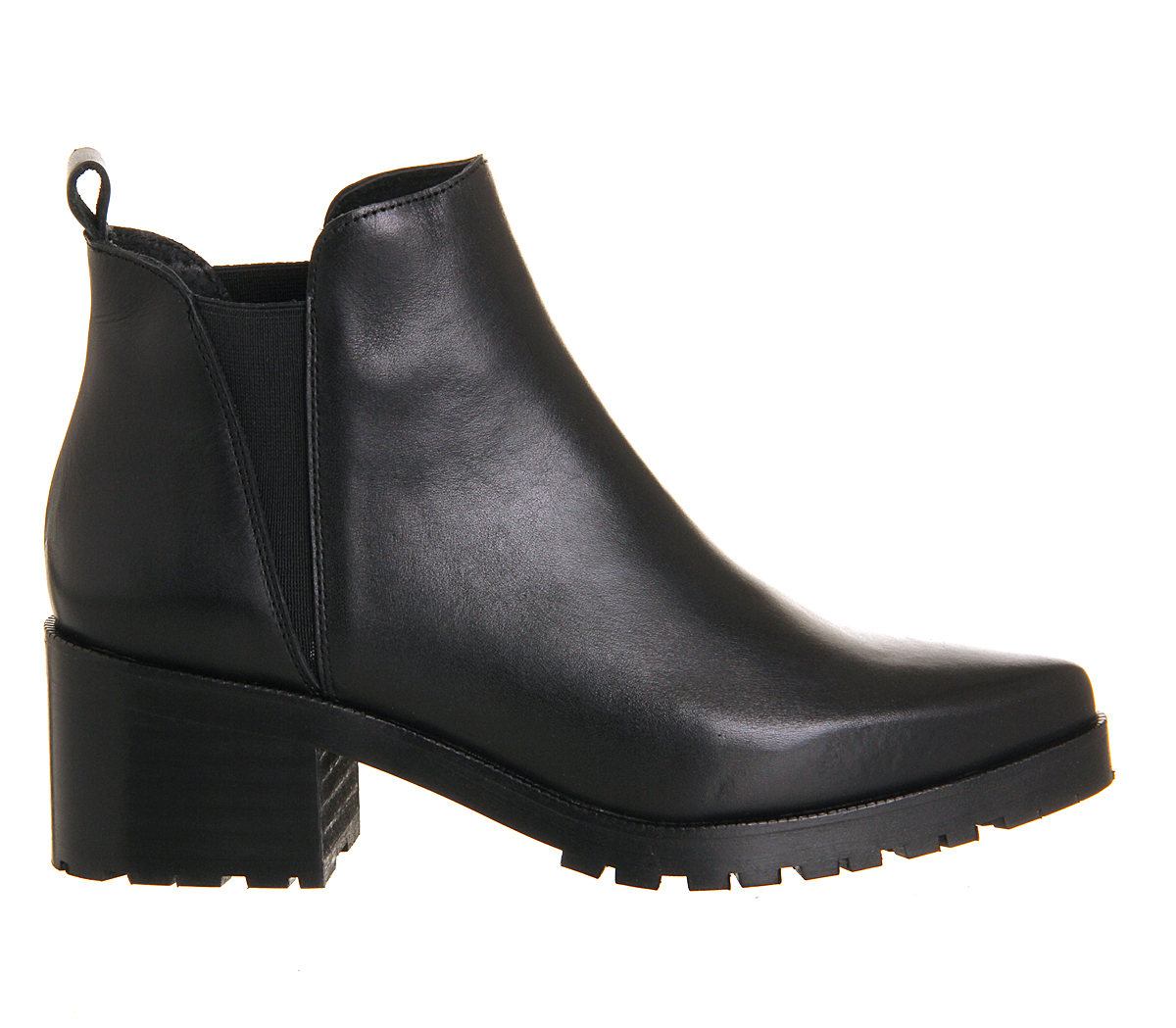 OFFICECactus Cleated Sole Chelsea BootsBlack Leather